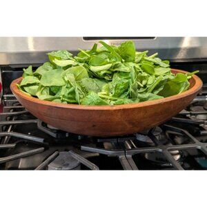 Large Vintage Wooden Salad Bowl patina rustic popcorn salad